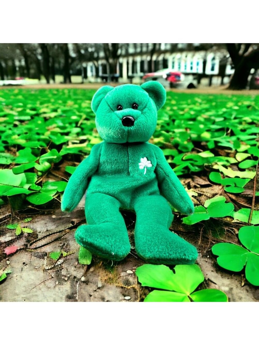 Ty Beanie Babies Erin The Bear Plush Green Shamrock 1997 Collectible Toy